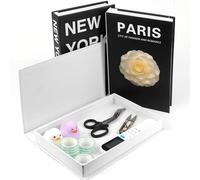 LBING 3 cajas decorativas de almacenamiento de libros para decoración del hogar, libros decorativos (A)