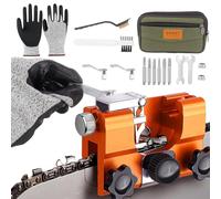 LBING Juego de afilador de motosierra, juego de afilador de motosierra, portátil, manivela de mano, afilador de cadena de sierra con 6 piedras de afilar para cadenas de sierra de 8 a 22 pulgadas,