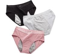 LBJDJYB Braguitas Absorbentes para Mujer para Incontinencia, Lavables Reutilizables Incontinencia Adulta Ropa Interior, Impermeable y Fácil de Limpiar, 3 Paquetes