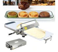 LBJDJYB Laminadora de Masa Manual Plegable Compacta, Rodillo Pasador Acero Inoxidable, Grosor Ajustable 0-27mm Máquina para Hojaldre, para Croissants Pizza Pasta Empanadas Repostería