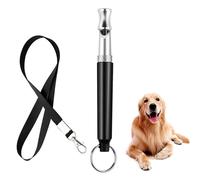 LBJFYHJN Silbato para perros de alta frecuencia silencioso, accesorio antiladridos ultrasónico con cordón, silbato ajustable para perros para todas las razas, color negro