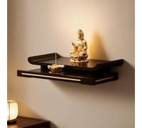 LBLFEBD Estante de madera maciza para altar montado en la pared con cajón, santuario de Buda tallado a mano, mesa de oración y meditación para el hogar, decoración zen que ahorra espacio