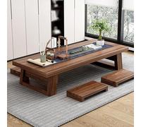 LBLFEBD Mesa baja japonesa, pequeña mesa de centro para sentarse en el suelo, mesa de té vintage de madera, mesa de altar baja de madera para rezar para el hogar en estilo japonés (tamaño: 120 x 60 x