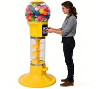 LBMED Dispensador Dulces Que Funciona con Monedas,máquina Chicles Burbujas,admite 300juguetes En Cápsulas 1,77pulgadas/800bolas 1,26 Pulgadas,Funciona con Monedas Y Rotación 360°Proporciona Diversión
