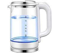 LBRTMED 1.8L Glass Electric Hder, 1800 W Hervible Eco de Agua con LED Iluminado, Caldera de Agua inalámbrica sin BPA con Tapa e Inferior Interna de Acero Inoxidable, protección rápida de ebullición y