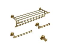 LBRTMED Accesorios de Hardware de baño de Oro cepillados Modernos Conjunto de Accesorios de latón con Manchas Incluye Toallas Toallas Anillo de Toallas Tope brocher brochero y Estante de Estante