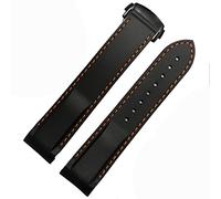 LBRTMED Bandas de reloj de silicona de goma de goma de extremo curvo de SHZZHS para banda de reloj de marca Omega 300 Strap 20 mm de 22 mm