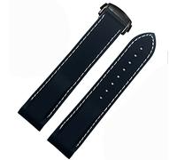 LBRTMED Bandas de reloj de silicona de goma de goma de extremo curvo de SHZZHS para banda de reloj de marca Omega 300 Strap 20 mm de 22 mm