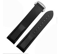 LBRTMED Bandas de reloj de silicona de goma de goma de extremo curvo de SHZZHS para banda de reloj de marca Omega 300 Strap 20 mm de 22 mm