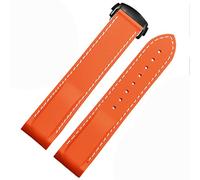 LBRTMED Bandas de reloj de silicona de goma de goma de extremo curvo de SHZZHS para banda de reloj de marca Omega 300 Strap 20 mm de 22 mm