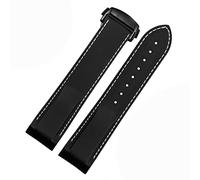 LBRTMED Bandas de reloj de silicona de goma de goma de extremo curvo de SHZZHS para banda de reloj de marca Omega 300 Strap 20 mm de 22 mm