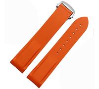 LBRTMED Bandas de reloj de silicona de goma de goma de extremo curvo de SHZZHS para banda de reloj de marca Omega 300 Strap 20 mm de 22 mm