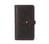 LBRTMED Fashion Cowhide Leather Long Purse Organizer Men's Billet Male Mascual Retro Money Clip, Regalo Preferido para Hombres (Color: A, Tamaño: 19 * 11 * 2cm)