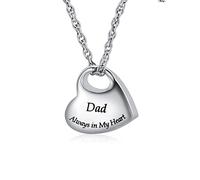 LBRTMED Joyas de cremación del corazón del amor siempre en mi corazón Ashes Urna Collar para mamá Abuelo abuelo hermano Customed Costen