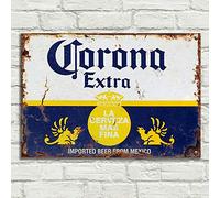 LBS4ALL Corona cerveza extra signos placa de metal aluminio vintage pub tiki bar hogar café pared cerveza retro club
