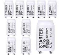 LbsAMP 10 Piezas Starter S10 4-80W 200-240V Arrancadores de Tubo Fluorescente Starter Neon Starter Cebador Fluorescente para Lámparas Luz Fluorescente Conmutación Individual de Tubos Fluorescentes