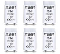 LbsAMP 6 Piezas Arrancador Tubo Fluorescente FS-U 4-80W 220-240V Starter Tubo Led Cebador Fluorescente para Lámparas Luz Starter Neon para Lámparas Fluorescentes Acuario Luces UVC Luces de Neón