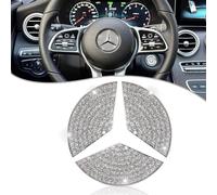 LbsAMP Bling Cristal Emblema Adhesivo 49mm Accesorios para Volante Decoración Interior de Coche Logo Accesorios para A E S CLA CLS GLA GLB GLC GLE GLS SL