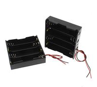LBTODH 2 soportes de batería 18650 con paquete de cables de plomo 18650 soporte de batería de 14.8 V DIY cajas de almacenamiento de batería de plástico negro kit de caja de batería