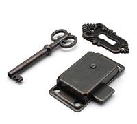 LBTODH Cerradura de gabinete antigua retro para escritorio, cerradura de puerta con resorte con llave y tornillos de montaje (bronce)