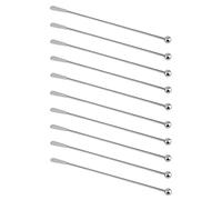 Lbvzxkad 10 Unids Reutilizables Swizzle Sticks de Café Bebidas Stir Sticks CóCtel de Acero Inoxidable Swizzle Sticks Silver Straight Rod Blender