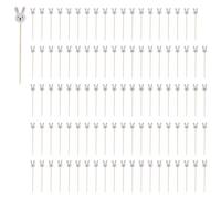 Lbvzxkad 100 Piezas de Brochetas de Bambú Desechables de Pascua, Huevos de Pascua de Conejo, Tenedor de Fruta, Palillos para Comida, Palillo para Sándwich, Decoración de Pascua