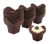 Lbvzxkad 100 Piezas de para Hornear Magdalenas Tejido de Forro de Mollete, para Hornear,Soporte para Pasteles, Moldes para Muffins, Uso de PanaderíA para Fiestas en el Hogar,MarróN