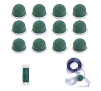Lbvzxkad 12 Piezas Mini Soporte Redondo de Espuma Floral, Bloque de Flores Secas y Húmedas, Suministros para Arreglos Artesanales para Botella de Vino