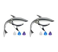 Lbvzxkad 2X Cejilla de Guitarra de TiburóN Cejilla de AleacióN de Zinc para Guitarras AcúSticas EléCtricas CláSicas y Cejilla de Ukelele Bajo con PúA, Plateado