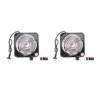 Lbvzxkad 2X Estufa EléCtrica de un Solo Quemador, Compacta y PortáTil, Placa Calefactora de Temperatura Ajustable, 1500 W, Enchufe Europeo Negro y Acero Inoxidable
