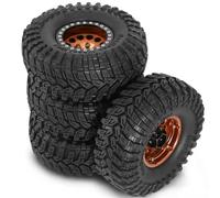 Lbvzxkad 4 Piezas de Neumáticos de Metal Beadlock de 1,9 Pulgadas con Garra para Terreno Fangoso para FCX10 Axial SCX10 Pro SCX10 UTB18 TRX4 Color Cobre