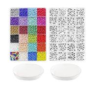 Lbvzxkad 5520 Piezas Kit de Cuentas AcríLico 26 Cuentas de Alfabeto A-Z Materiales con Cuentas de Bricolaje para Hacer Joyas Joyas para NiñOs y Manualidades con Cuentas