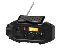 Lbvzxkad Radio de Emergencia, Altavoz Bluetooth, Radio Solar Portátil con Manivela Am/FM para Supervivencia, Cargador USB, Alarma SOS, Lámpara de Lectura