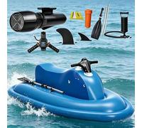 Lbxlhr Scooter acuático eléctrico Hinchable 3 en 1 con propulsores, Motor eléctrico de 500 W y 10 velocidades, Velocidad de 3 a 9 km/h (1,86-5,6 mph) | para Piscina, Lago, océano o mar(10A)