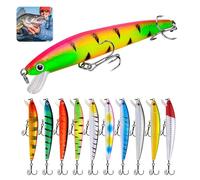 lbxtswpl 10 señuelos de pesca de lucio de 10 cm, cebo de lubina dura, fácil de atrapar, agua salada y agua dulce, universal, 100% garantizado