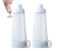 lbxtswpl Dispensador de masa para panqueques, dispensador manual de masa de 2 piezas, botella mezcladora de masa, mezclador de masa con batidor de alambre para masa de cupcake, panqueque y crepe