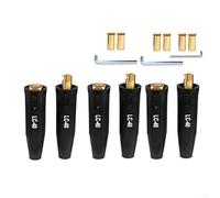 LC-40 Conector de cable de soldadura 350 A, latón, ajuste rápido para antorcha TIG MIG, enchufe de panel seguro, estilo europeo, negro, 50-70 mm² (3 juegos)