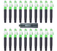 LC/APC SM 9/125 Conector rápido de cable de fibra para cables de 0,9 a 3,0 mm, paquete de 20