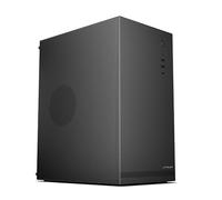 LC-POWER 6100MB - Caja de oficina Micro ATX en color negro para Micro-ATX y Mini-ITX, USB-C 3.2 Gen 1, fuente de alimentación superior, tarjeta gráfica de hasta 260 mm, enfriador de CPU de hasta 160