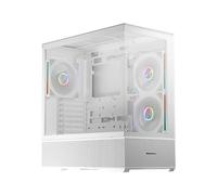 LC-Power ATX Gaming 812W Quartz Vision | Caja de ordenador Midi-Tower | Soporte BTF | 3 ventiladores ARGB de 140 mm | USB-C 3.2 | Vidrio templado | BTF ATX M-ATX Mini-ITX | Blanco