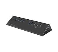 LC-HUB-ALU-2B-10 - Concentrador USB 3.0, 7+3 puertos, negro, incl. Fuente de alimen