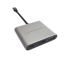 LC-Power LC-HUB-C-MULTI-4-V2 Hub USB-C | Puerto USB 3.0 | Puerto HDMI | USB-C Power Delivery | 5 Gbps Superspeed | Plug'n'Play