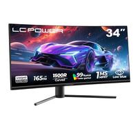 LC-Power LC-M34-UWQHD-180-C 34" Monitor UltraWide Gaming Curvo, UWQHD 3440x1440, curvatura 1500R, Pantalla panorámica 21:9, Panel VA