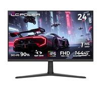 LC-Power Monitor 24 Pulgadas Gaming, 144Hz, 1ms MPRT, IPS FHD, 350 CD/m², AMD FreeSync, HDMI/DP, Audio out, VESA 100x100, Sin Bordes - Negro