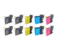 LC1100 LC985 Compatible 10X Cartuchos de Tinta para Brother DCP-J125 MFC-6490CW MFC-5890CN MFC-J410 4xNegro 2xCian 2xMagenta 2xYellow