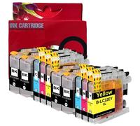 LC22E Pack 10 Cartuchos de Tinta Compatible con Brother LC-22EBK LC-22EC LC-22EM LC-22EY MFC J5920DW