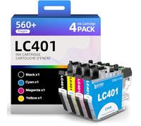 LC401XL LC401 - Cartuchos de tinta de repuesto para impresora Brother LC 401 XL de alto rendimiento para MFC-J1010DW MFC-J1012DW MFC-J1170DW MFC-J1800DW, negro, cian, magenta y amarillo