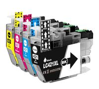 LC421XL LC-421XLVAL Cartucho de Tinta Compatible para Brother LC421 LC421XL para DCP-J1050DW MFC-J1010DW DCP-J1140DW DCP-J1800DW Impresora LC-421XLBK LC-421XLC LC-421XLM LC-421XLY (4-Pack)