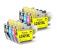 LC421XL LC-421XLVAL Cartuchos de tinta Value Pack Compatible con Brother LC421 LC421XL LC-421XL LC-421XLVAL LC421XLVAL para Brother DCP-J1050DW MFC-J1010DW DCP-J1140DW (2 negros, 2 cian, 2 amarillo 2
