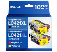LC421XL LC421 LC-421XL - Cartuchos de tinta LC 421 para Brother LC421 LC-421 XL Cartuchos para Brother DCP-J1050DW MFC-J1010DW DCP-J1140DW Impresora WLAN Alta (10 unidades)